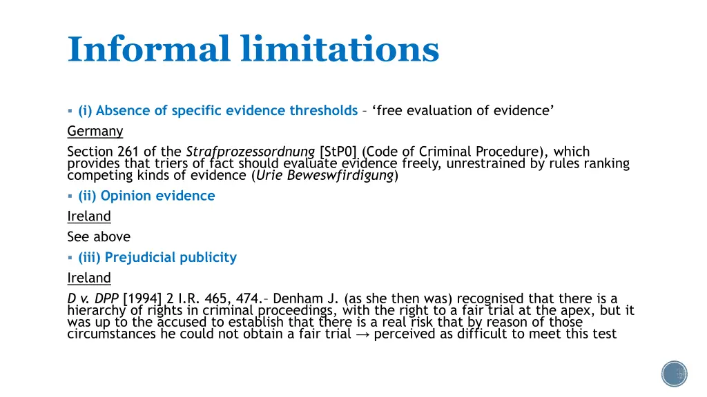 informal limitations
