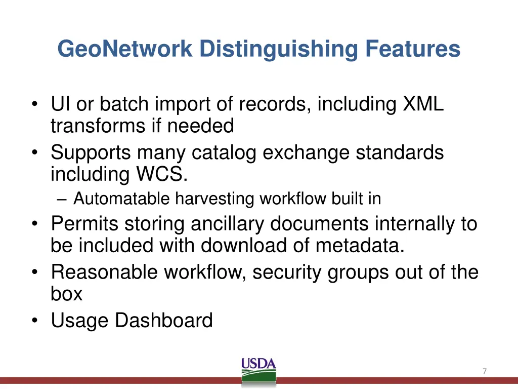 geonetwork distinguishing features 1