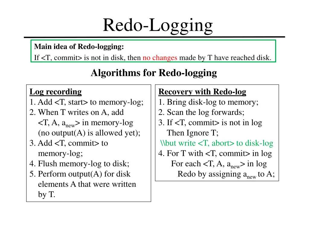 redo logging 13