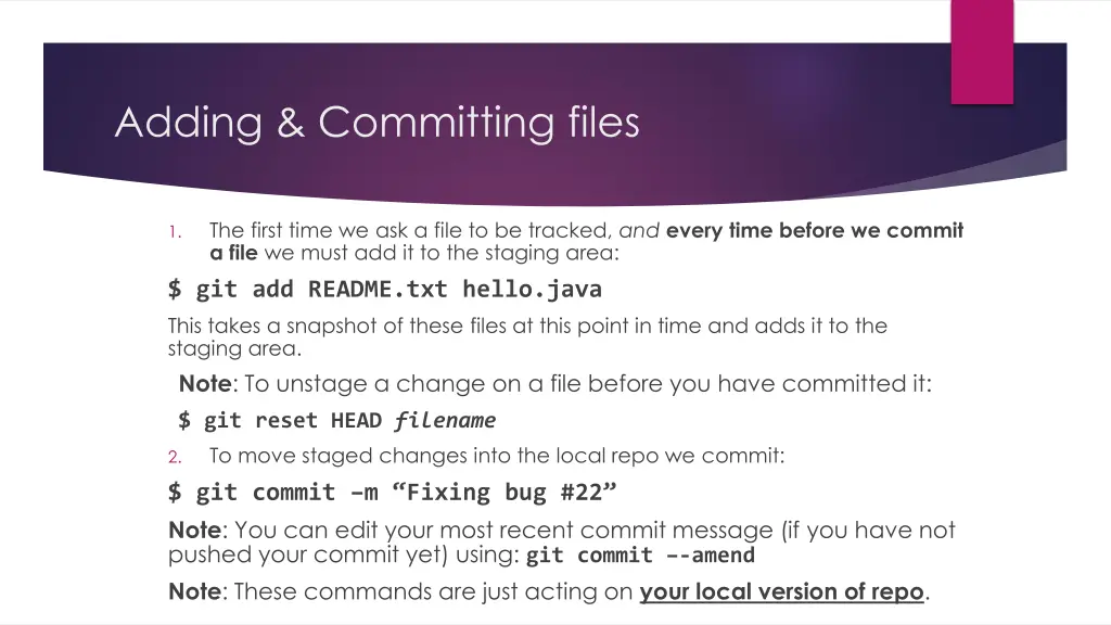 adding committing files