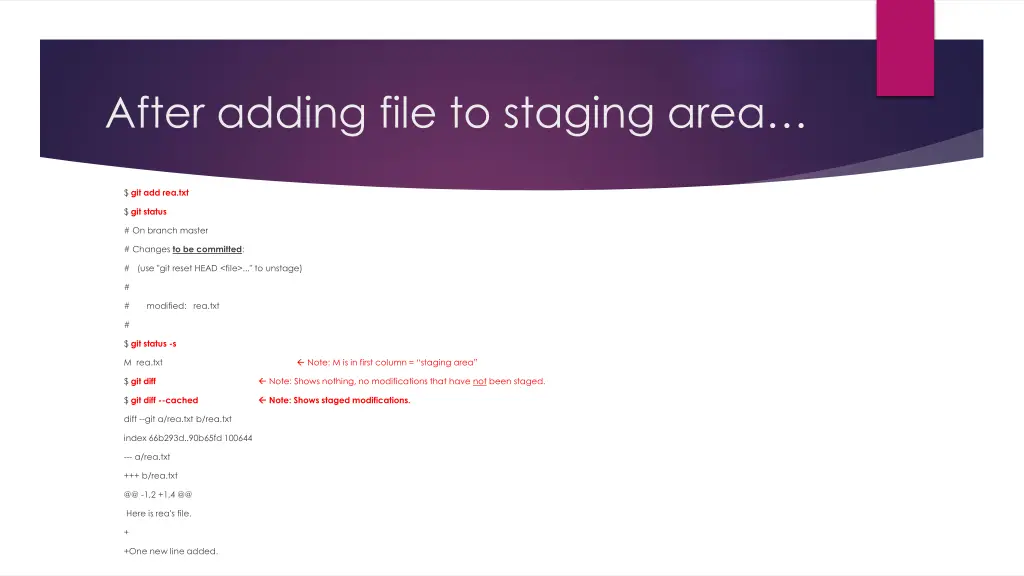 after adding file to staging area