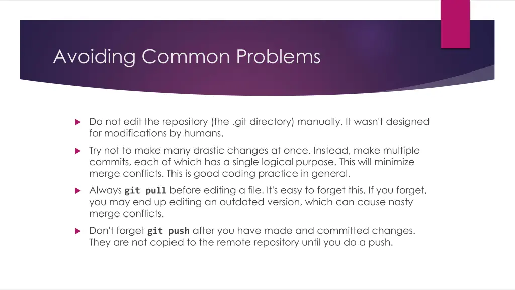 avoiding common problems