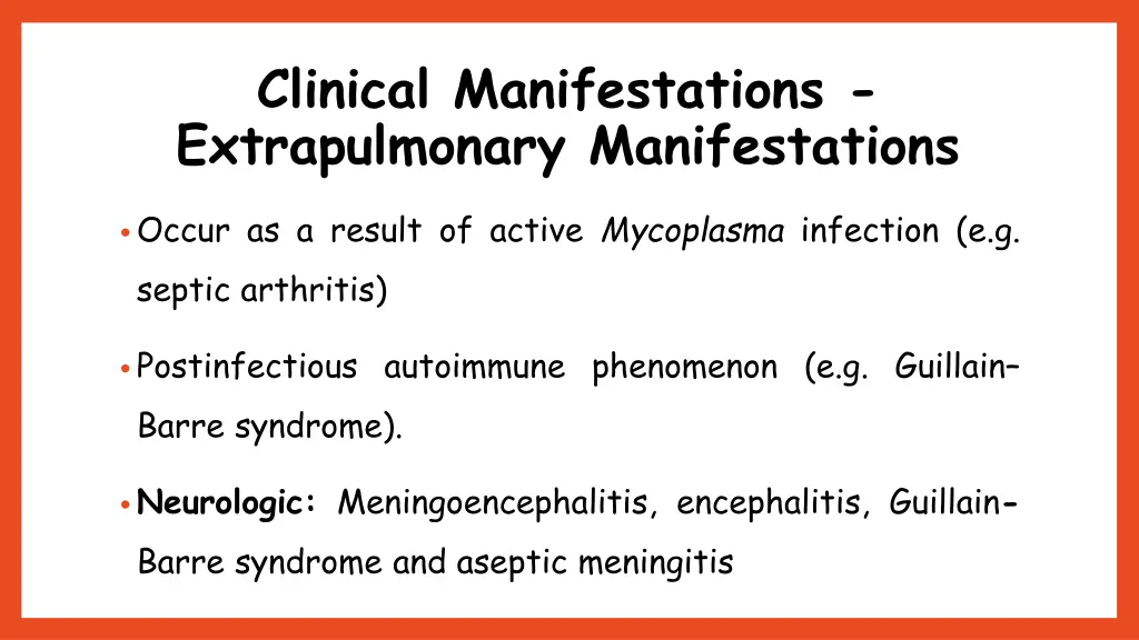 clinical manifestations extrapulmonary