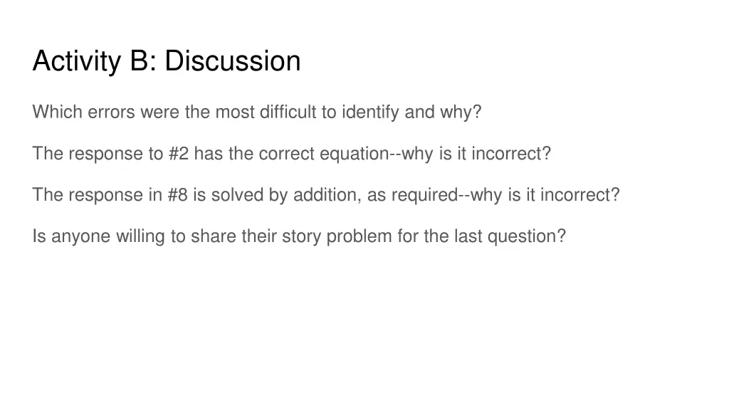 activity b discussion
