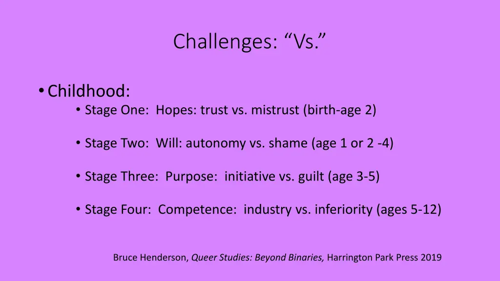 challenges vs