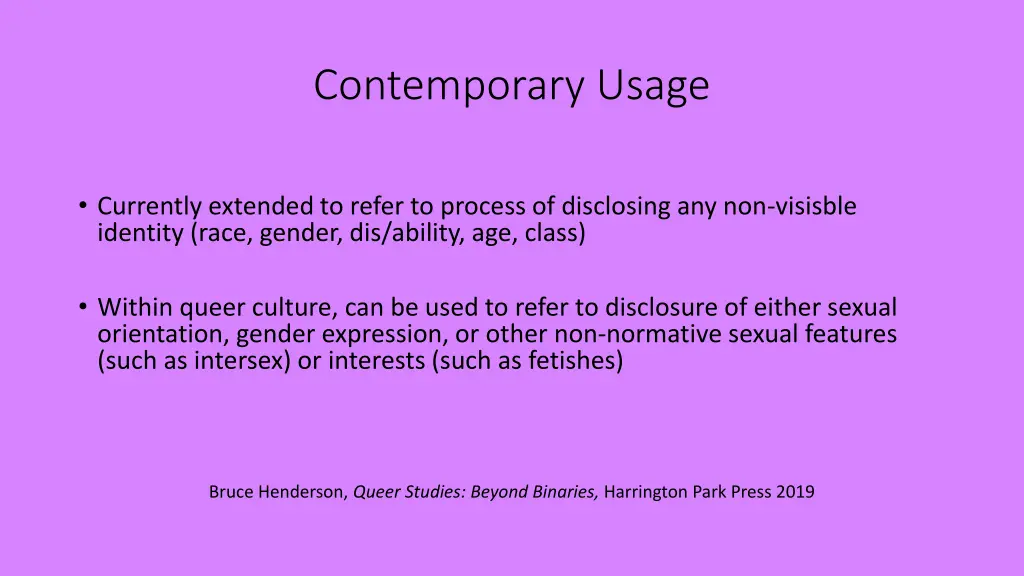 contemporary usage