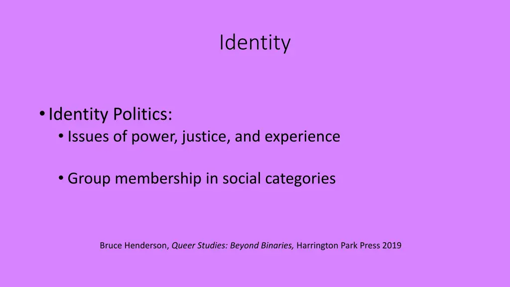 identity