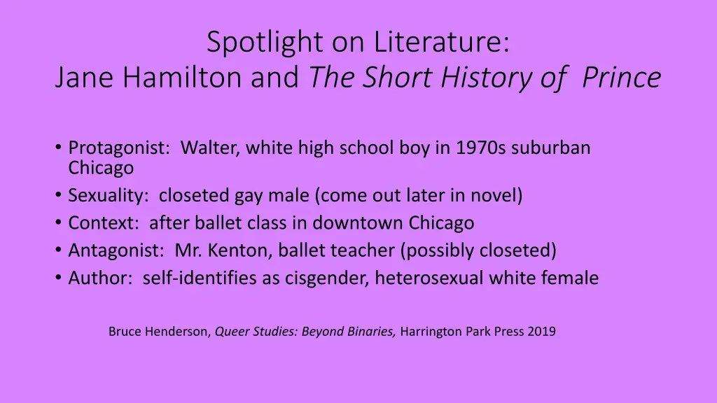 spotlight on literature jane hamilton