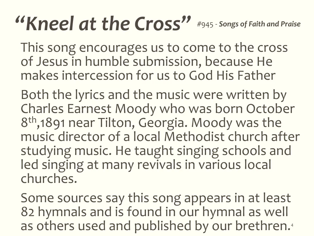 kneel at the cross this song encourages