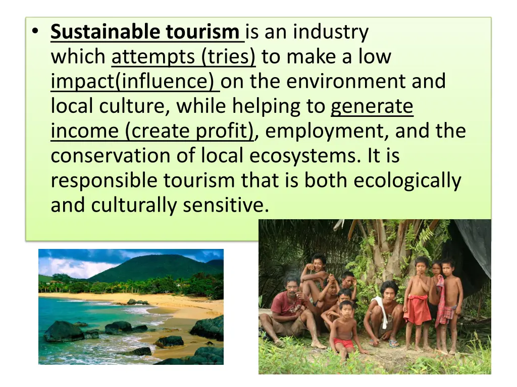 sustainable tourism is an industry which attempts