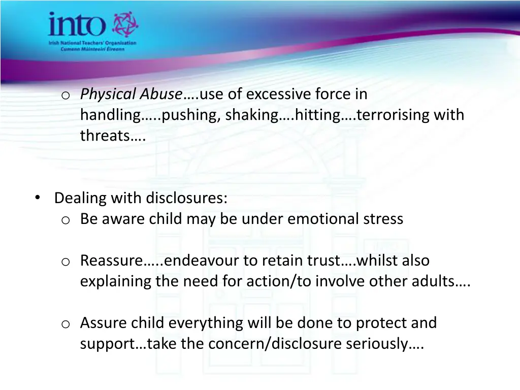 o physical abuse use of excessive force