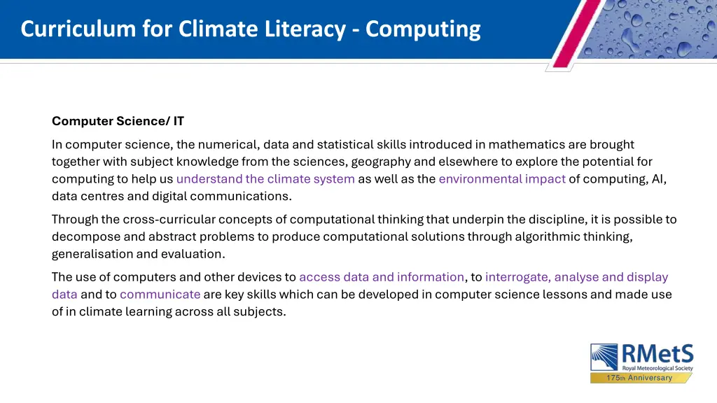 curriculum for climate literacy computing