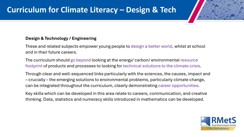 curriculum for climate literacy design tech