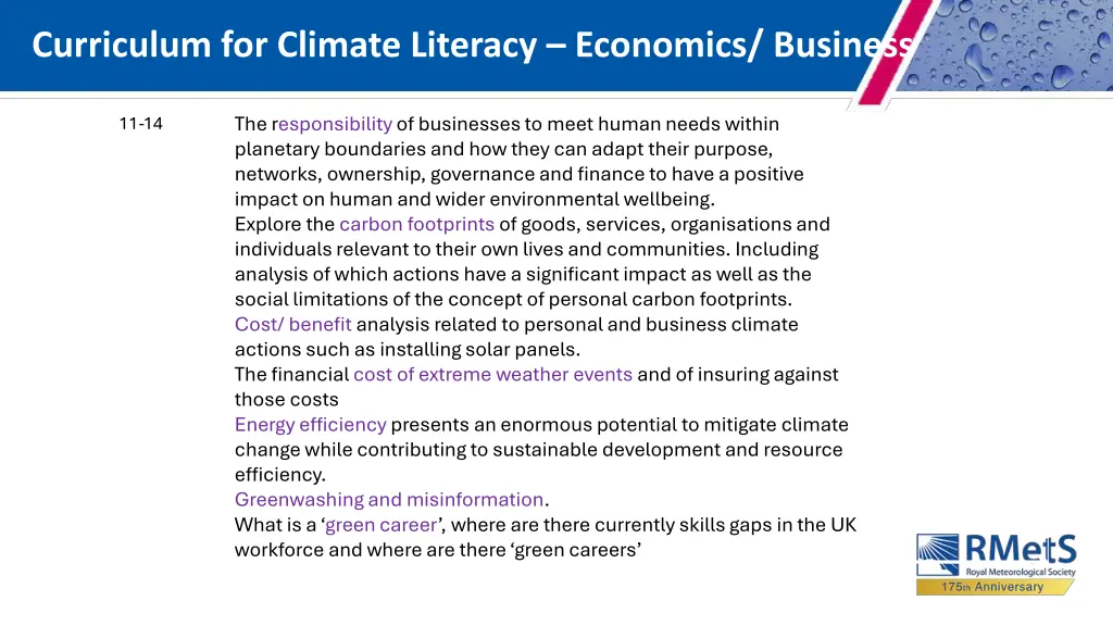 curriculum for climate literacy economics business 2