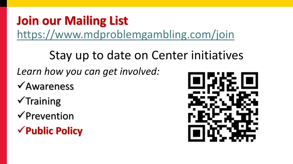 join our mailing list https www mdproblemgambling