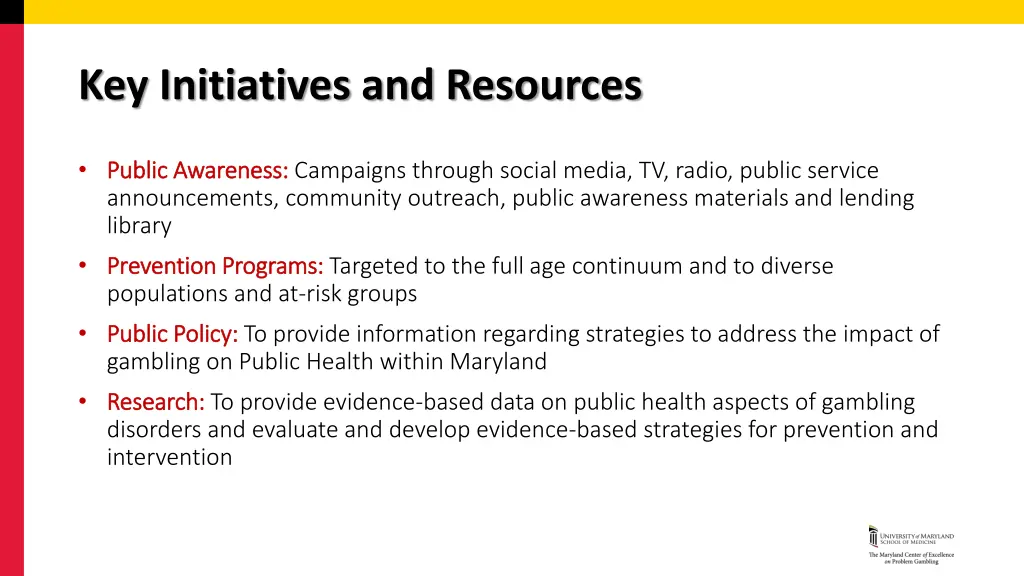 key initiatives and resources