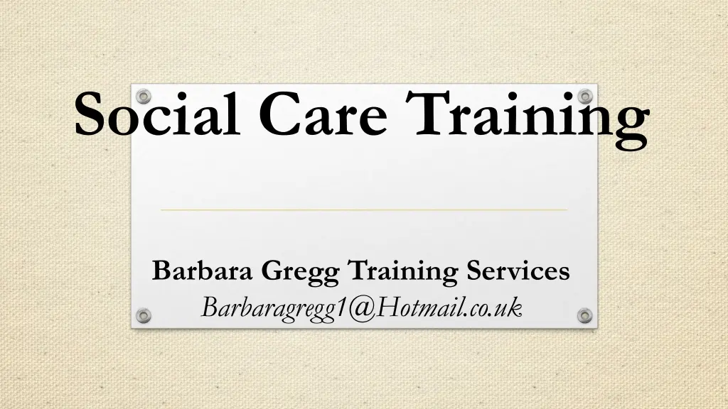 social care training
