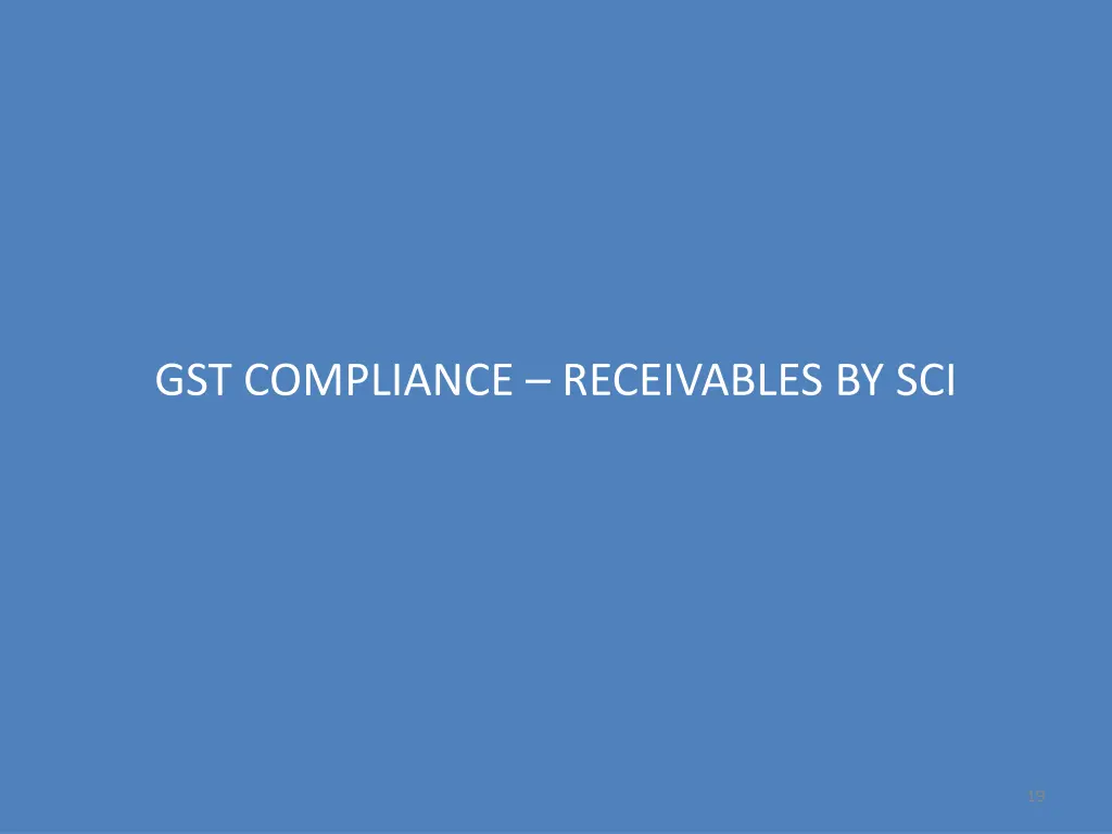 gst compliance receivables by sci