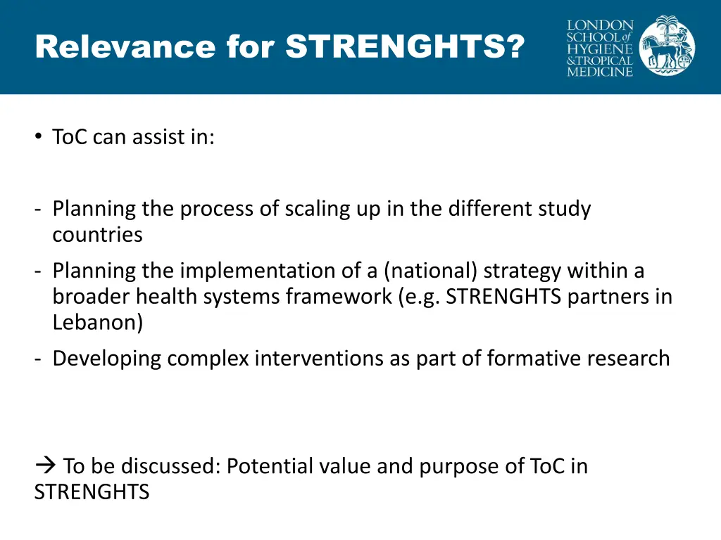 relevance for strenghts
