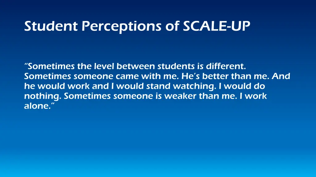 student perceptions of scale up