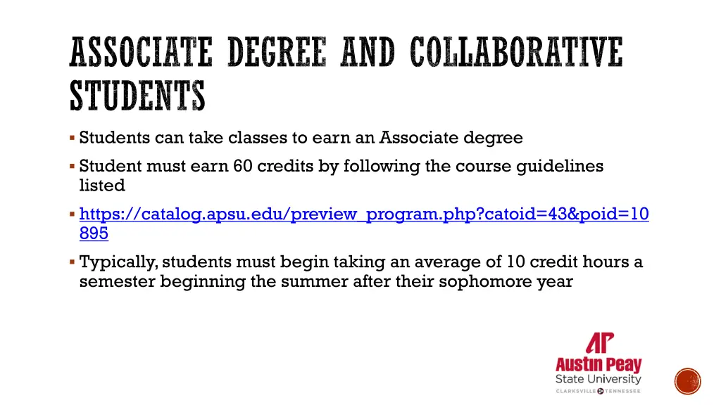 associate degree and collaborative students