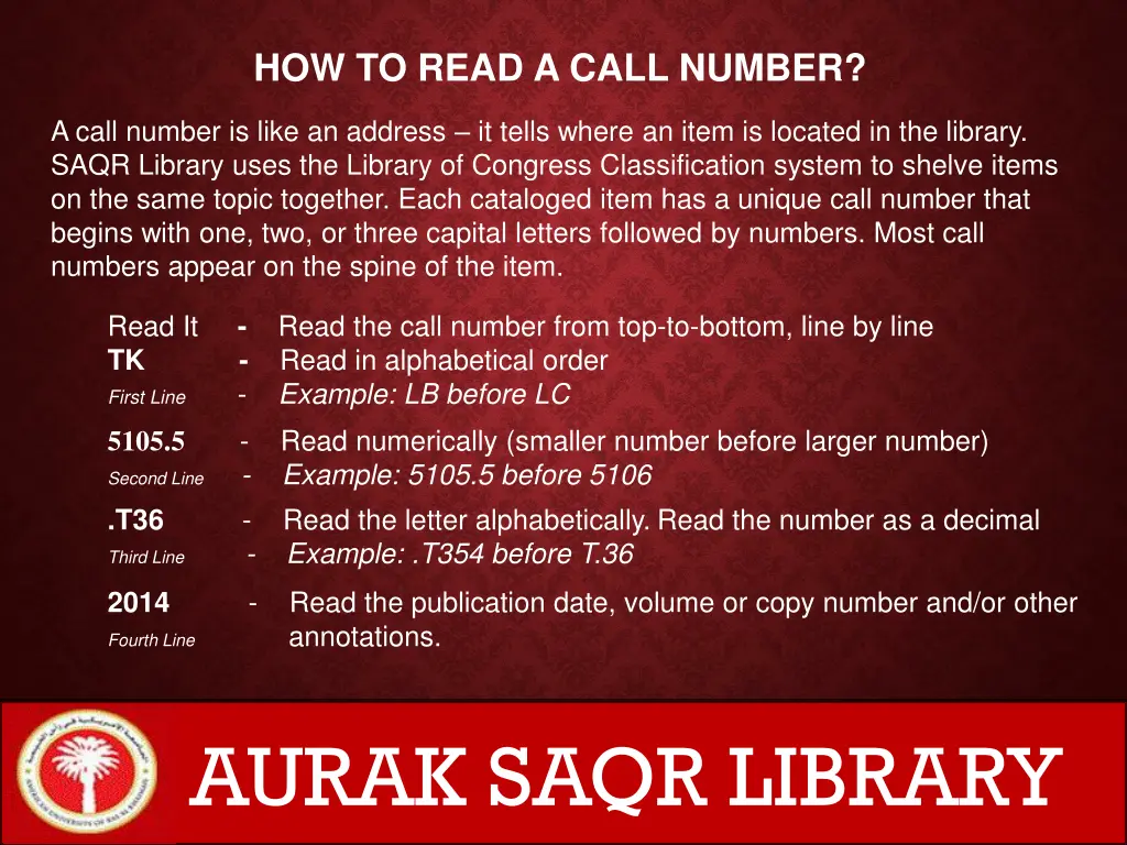 how to read a call number
