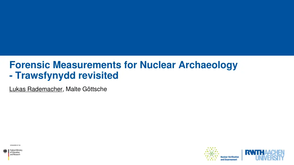 forensic measurements for nuclear archaeology