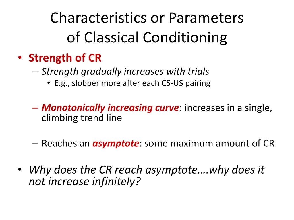 characteristics or parameters of classical 2