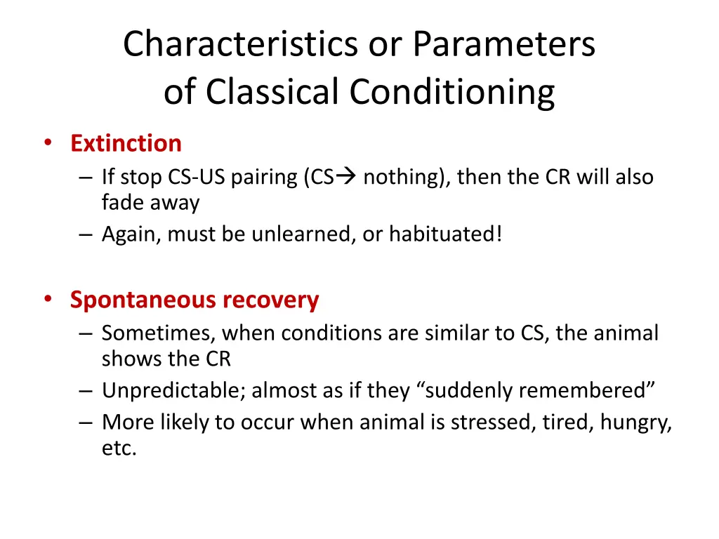 characteristics or parameters of classical 3