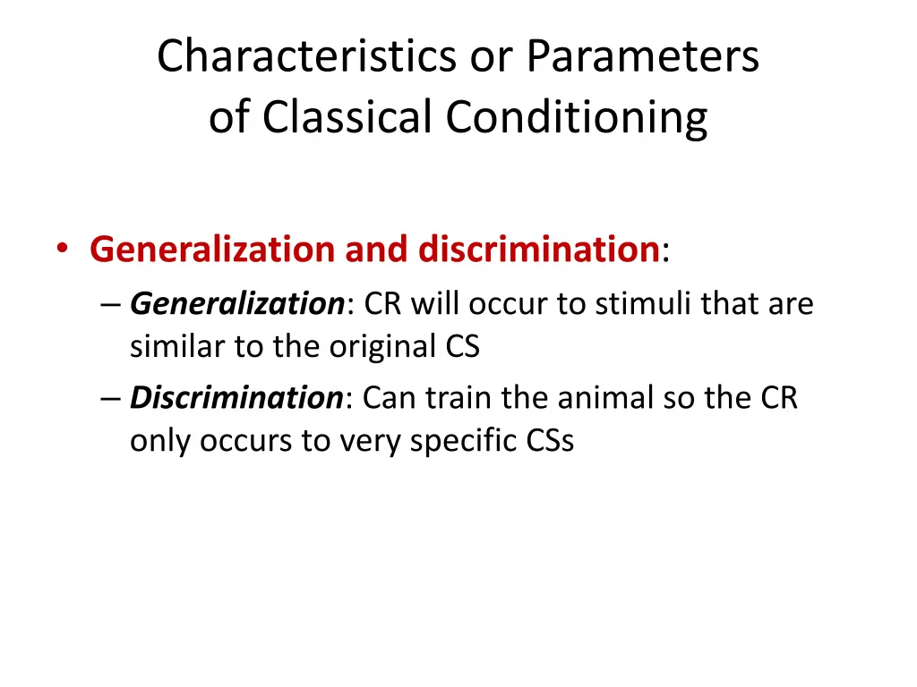characteristics or parameters of classical 5