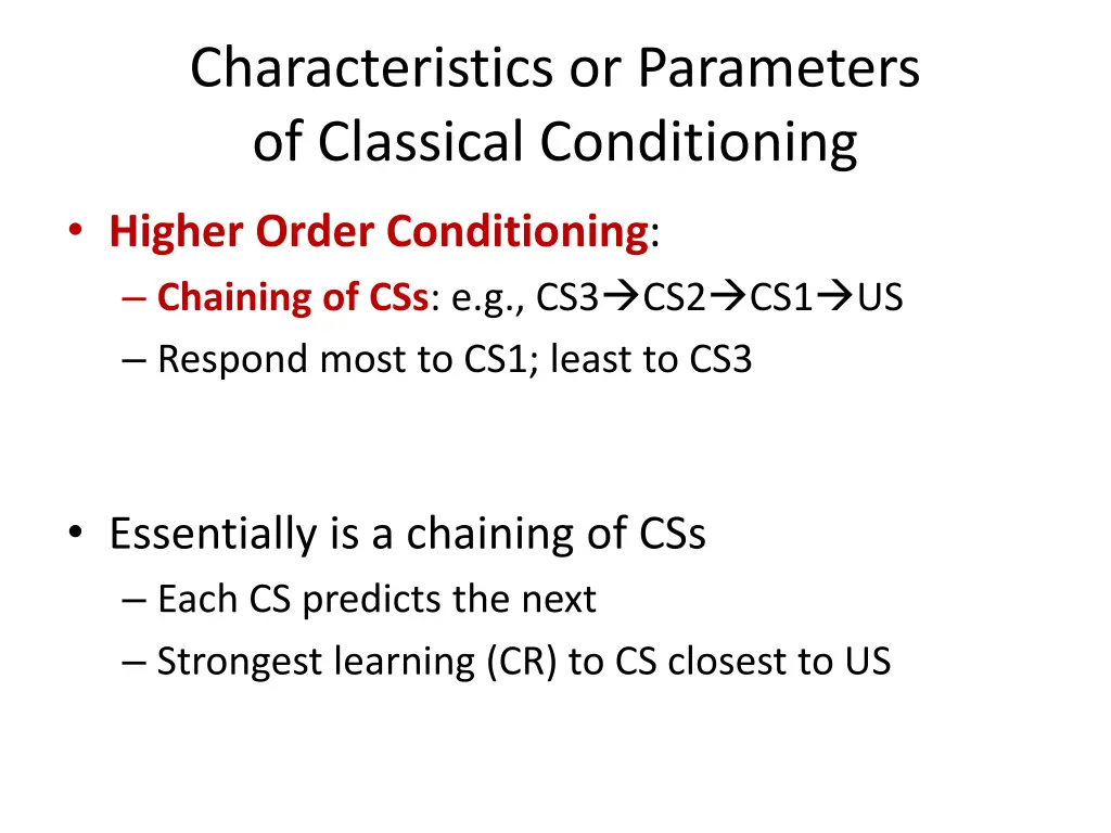 characteristics or parameters of classical 6