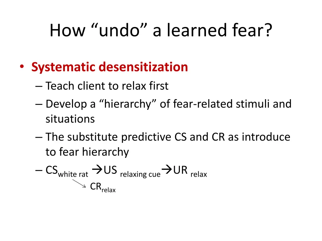 how undo a learned fear