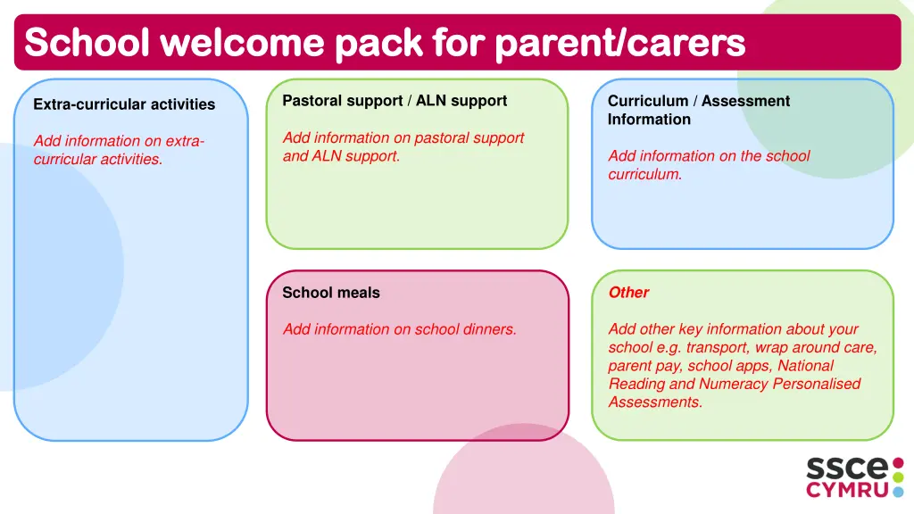 school welcome pack for parent carers school 1