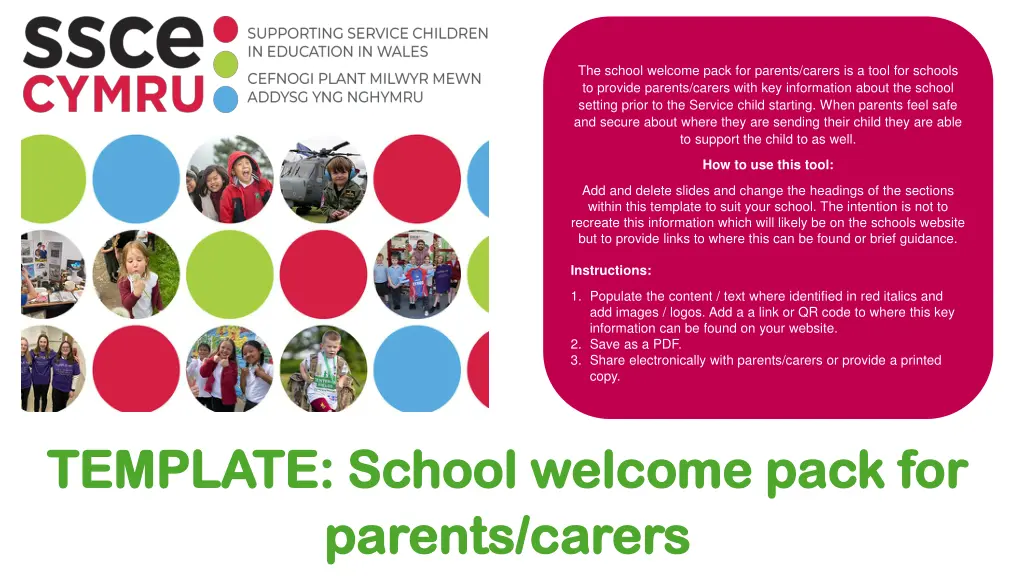 the school welcome pack for parents carers