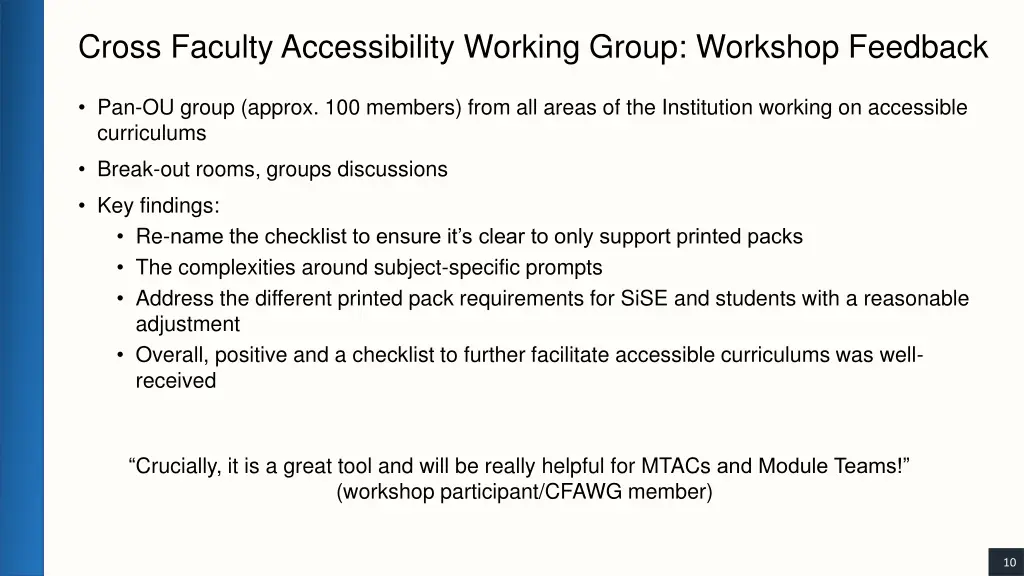 cross faculty accessibility working group
