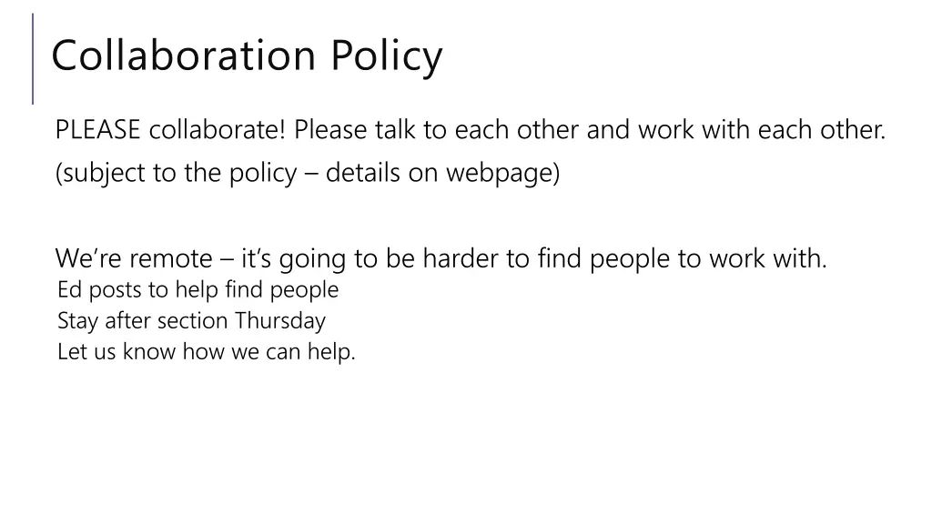 collaboration policy