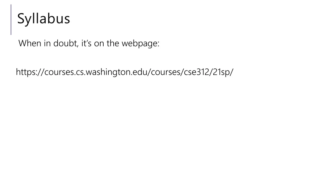 syllabus