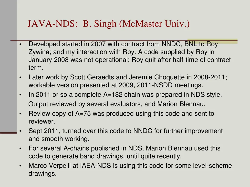 java nds b singh mcmaster univ
