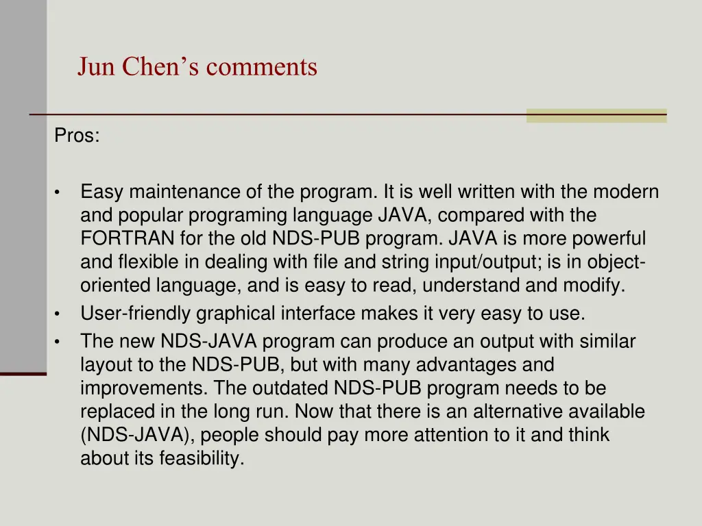 jun chen s comments