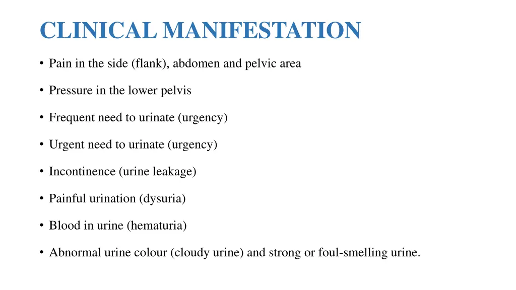 clinical manifestation