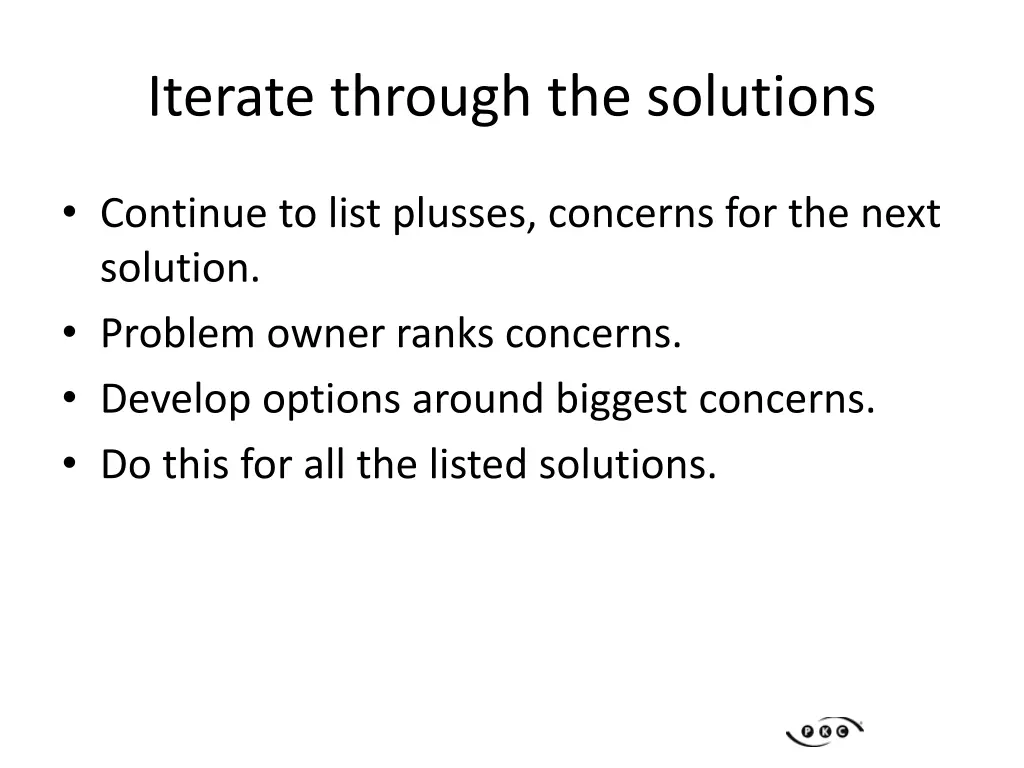 iterate through the solutions