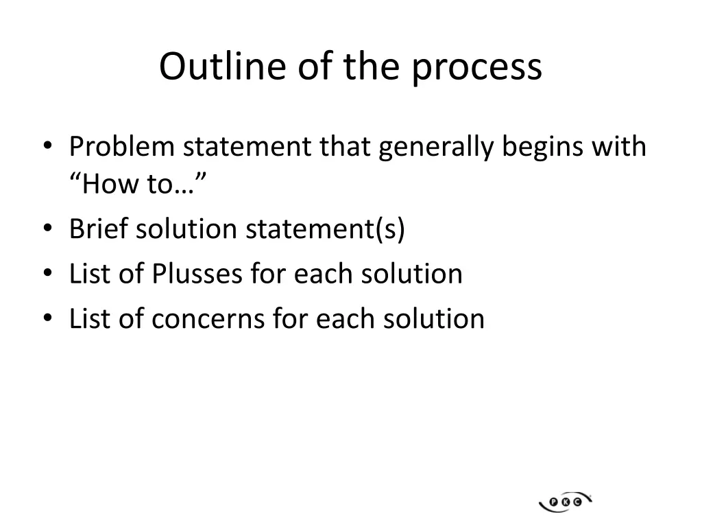 outline of the process