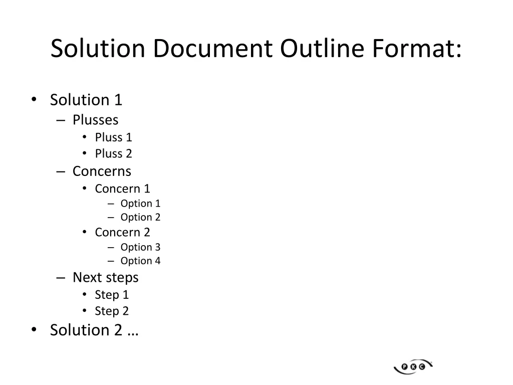 solution document outline format