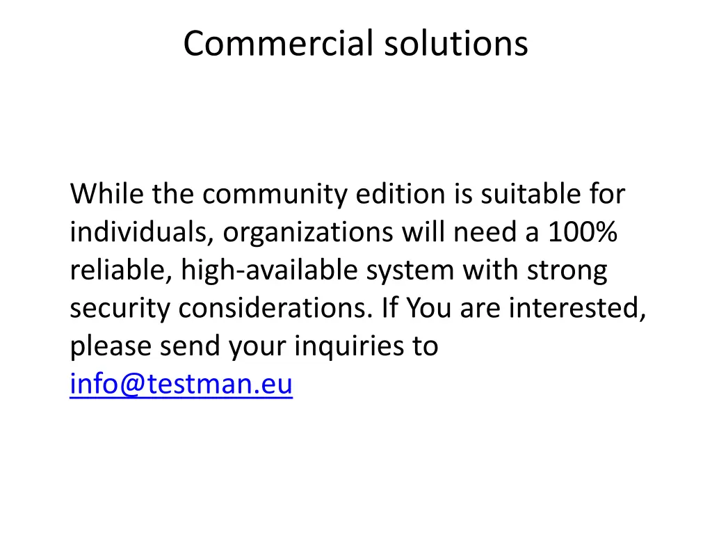 commercial solutions