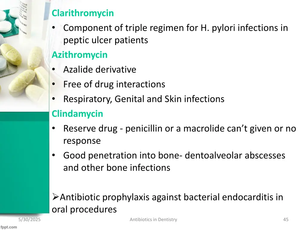 clarithromycin component of triple regimen