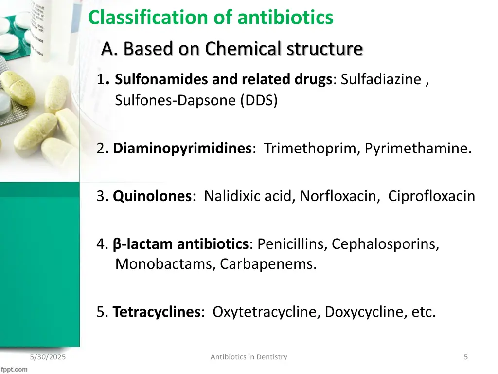 classification of antibiotics