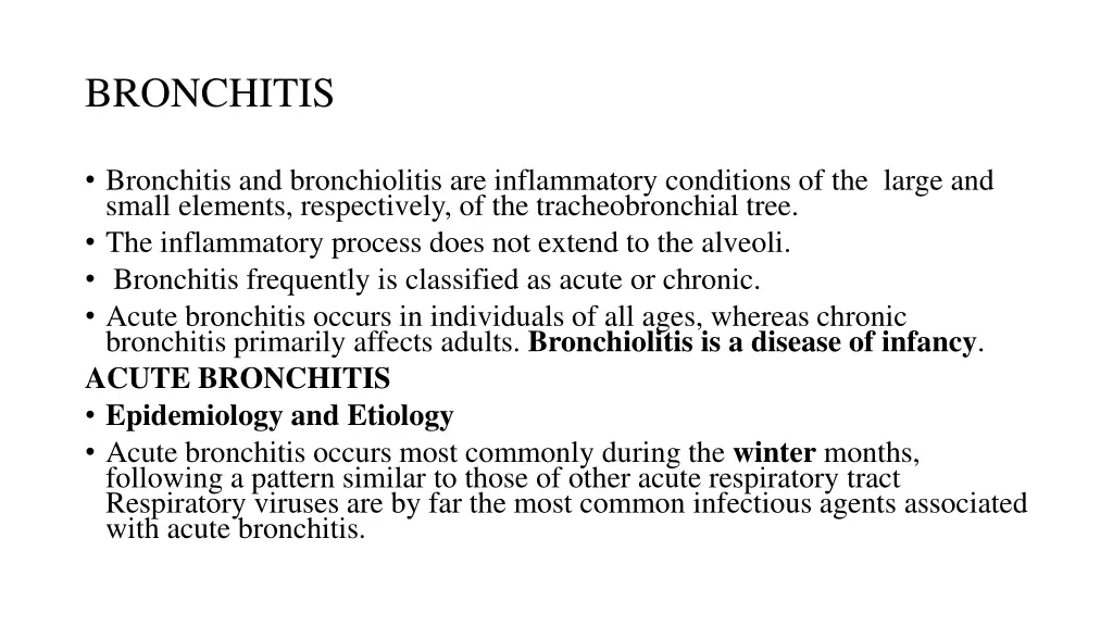 bronchitis