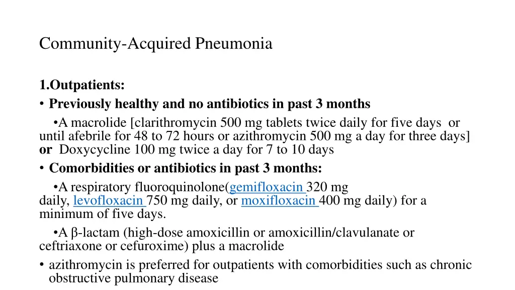 community acquired pneumonia