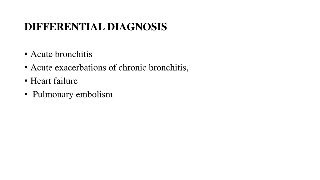 differential diagnosis