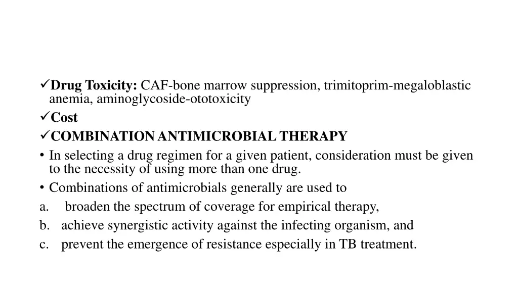 drug toxicity caf bone marrow suppression